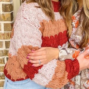 altar’d state maroon and brown sweater - size medium